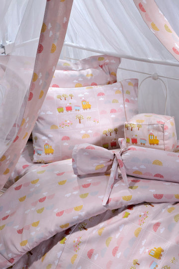 TRAINS PINK DES.123 Set Çarçafi për Bebe