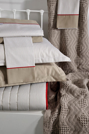 STRIPES BEIGE S702 Set Çarçafi Dopio