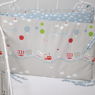 TRAINS GREY DES.118 Ansore Krevati për Bebe