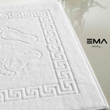 PESHQIRE KEMBESH GREEK BORDER JACQUARD WHITE 600 GSM