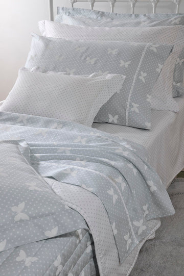 BUTTERFLY DOTS GREY DES.686 Set Çarçafi Zarf Tek