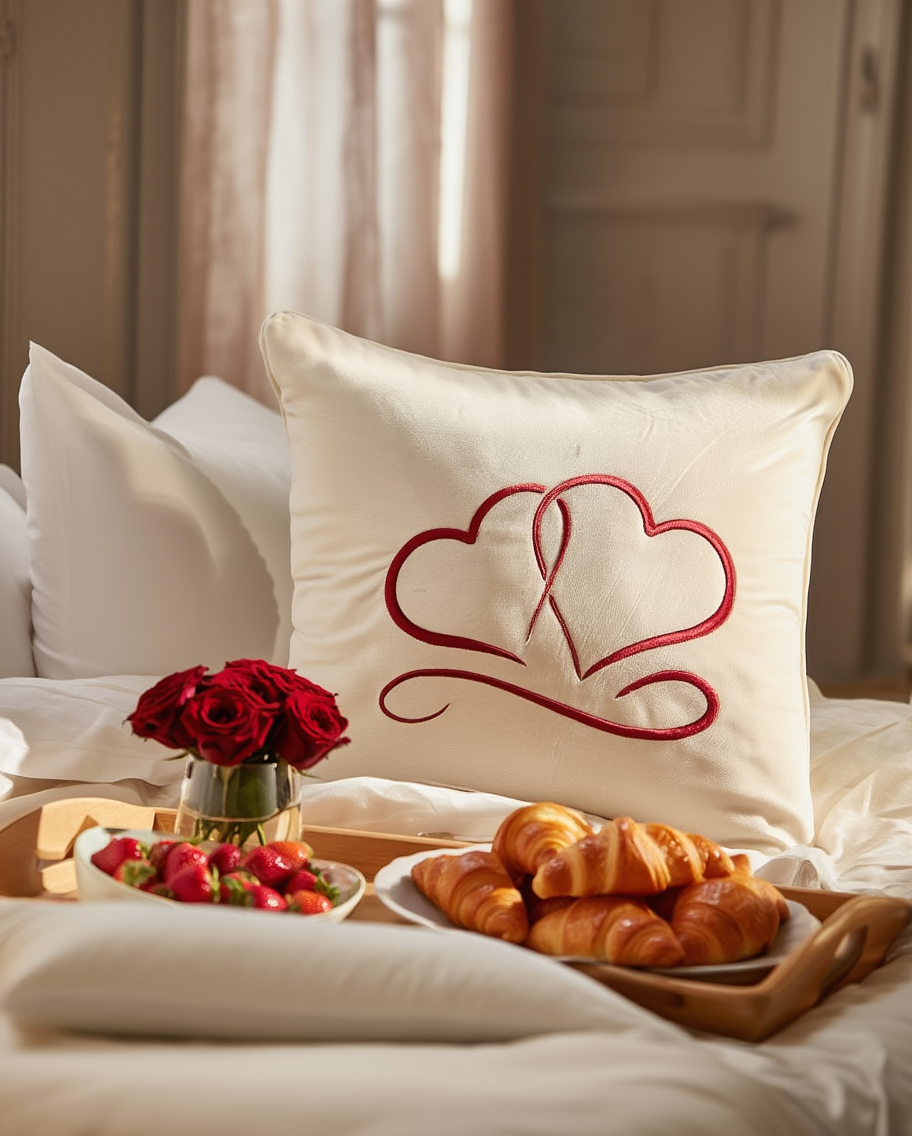 Jastëk dekorativ festiv velvet me qëndisje dhe kordon