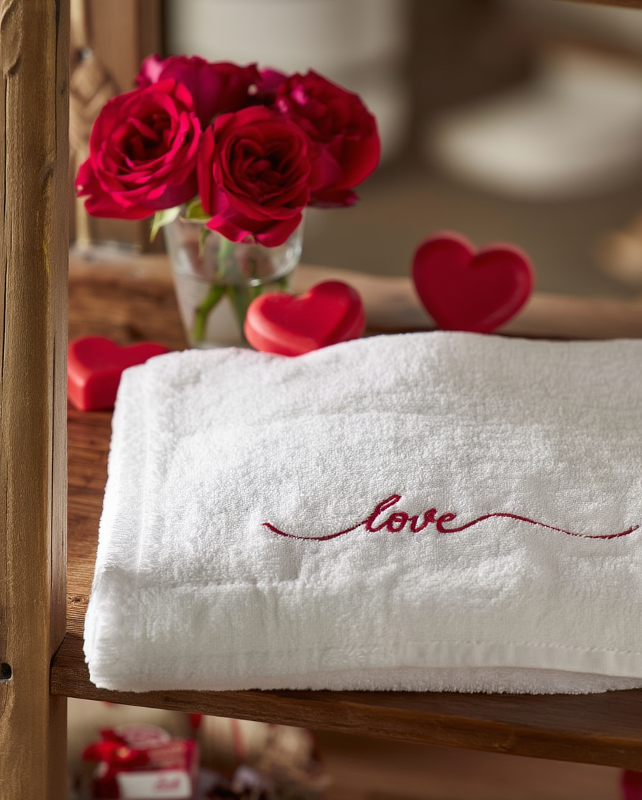 Peshqir Fytyre me Qëndisje Dekorative