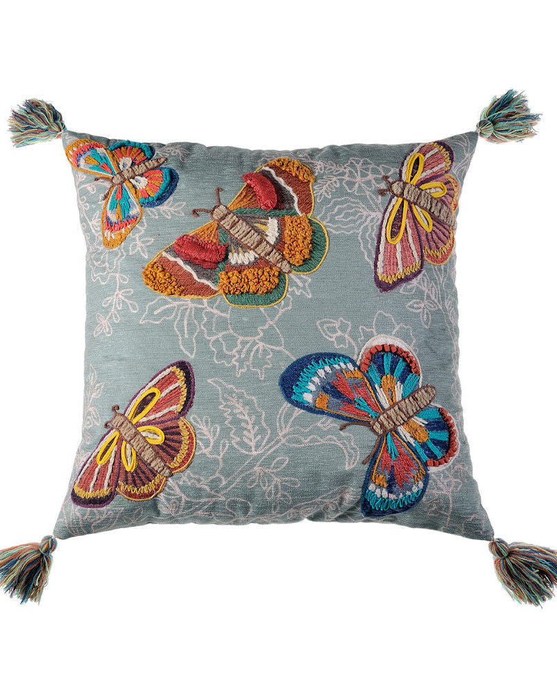 Jastëk Dekorativ Xhinse Flutura te qëndisura