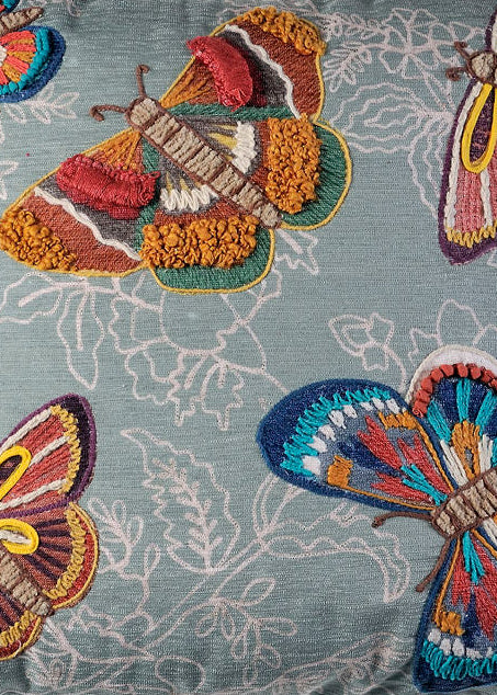 Jastëk Dekorativ Xhinse Flutura te qëndisura