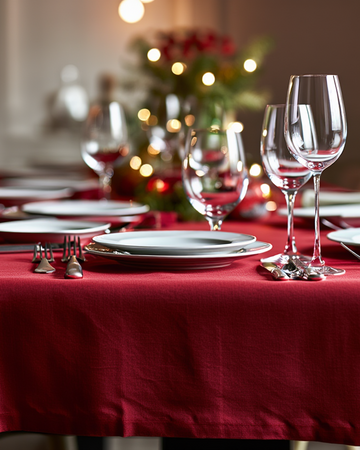 Mbulesë Tavoline Krishtlindjeje ngjyrë e kuqe