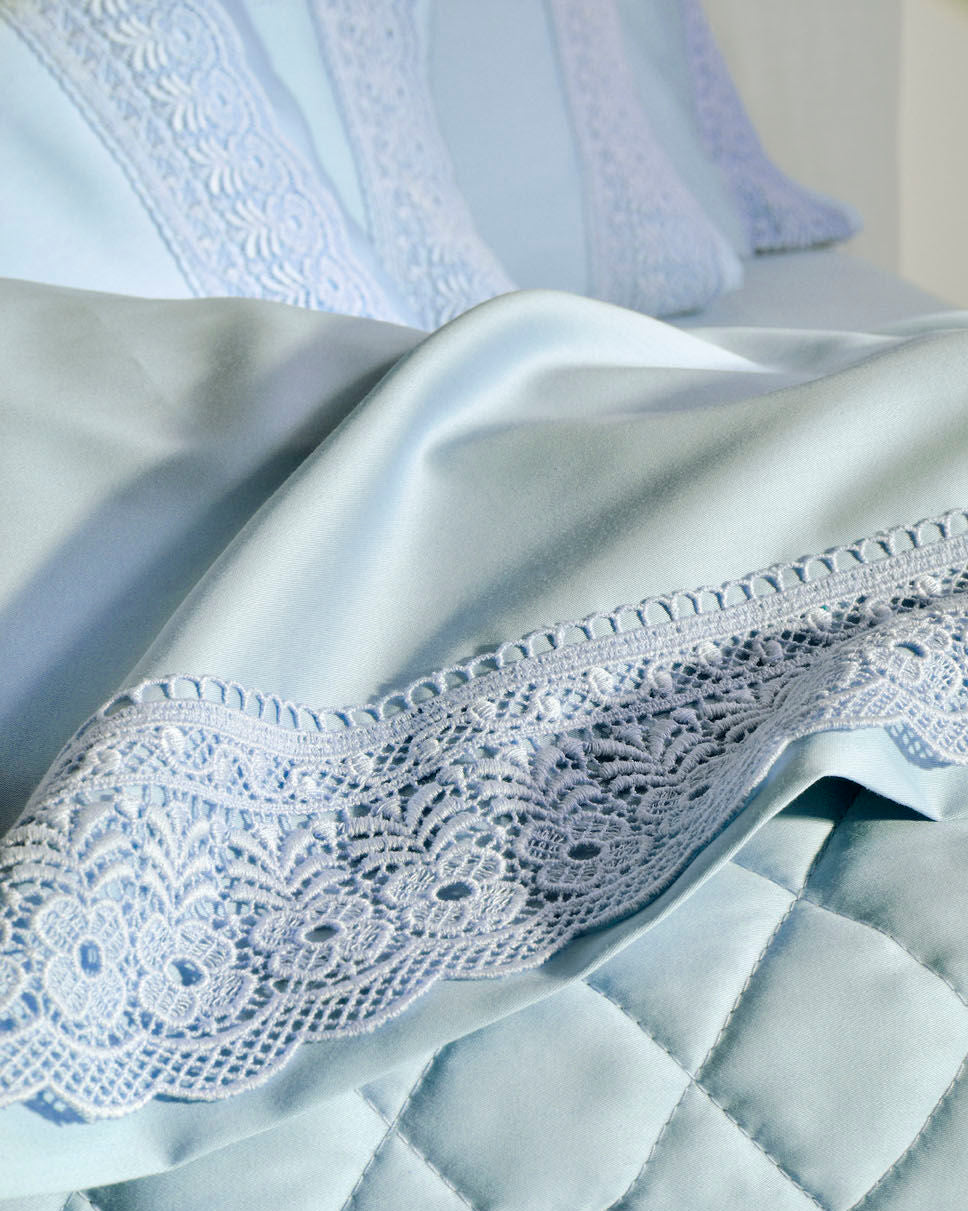 Set Carcafi Dopio me Dantellë ngjyrë Bojëqielli