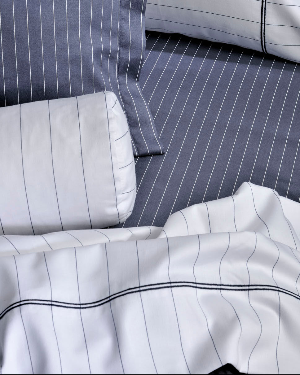 Carcafë Zarf Tek me vija Pinstripe blu