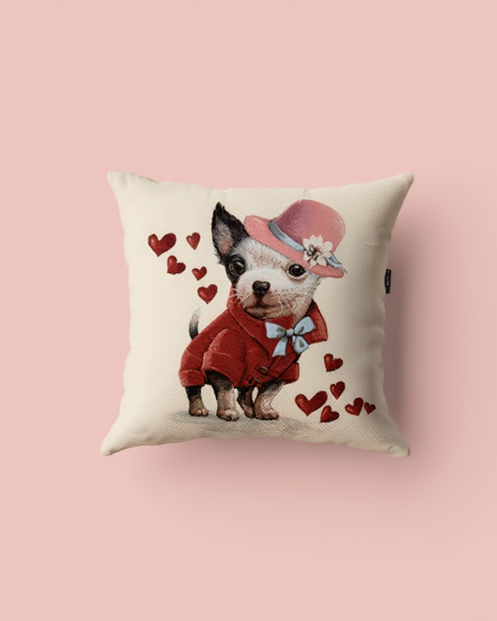 Këllëf Jastëku Dekorativ me Dizajn Qeni