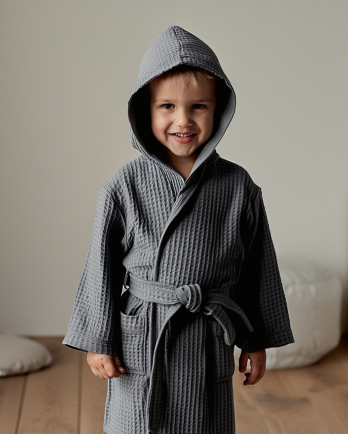 Robdishan për fëmijë pambuku me endje waffle