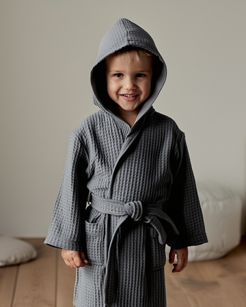 Robdishan për fëmijë pambuku me endje waffle