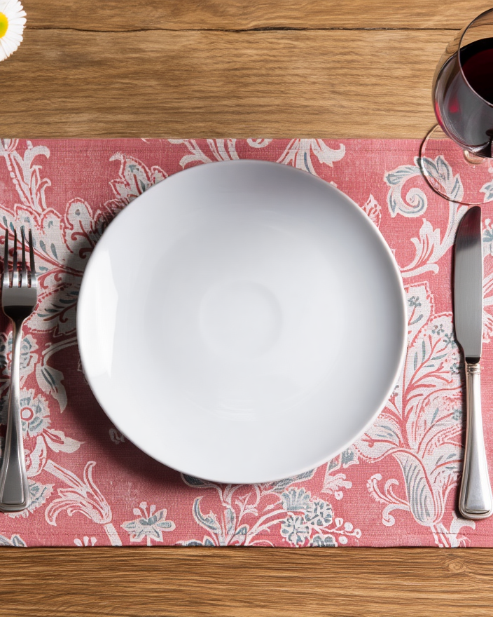 Shtresë pjate klasik floral në nuanca rozë të pluhurosur