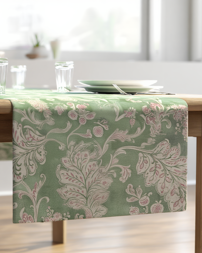 Mbulese tavoline klasik floral në nuanca jeshile
