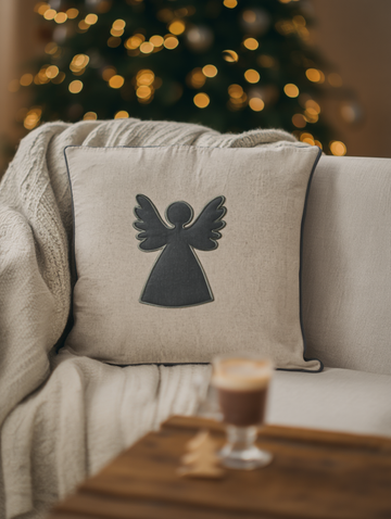 Jastëk dekorativ festiv me qëndisje dhe kordon