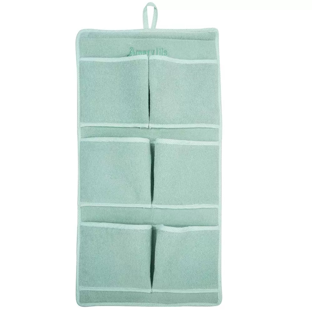 Çantë tualeti banjoje prej materiali peshqiri në ngjyrë jeshile