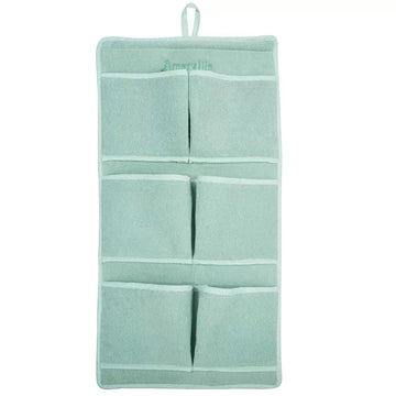 Çantë tualeti banjoje prej materiali peshqiri në ngjyrë jeshile