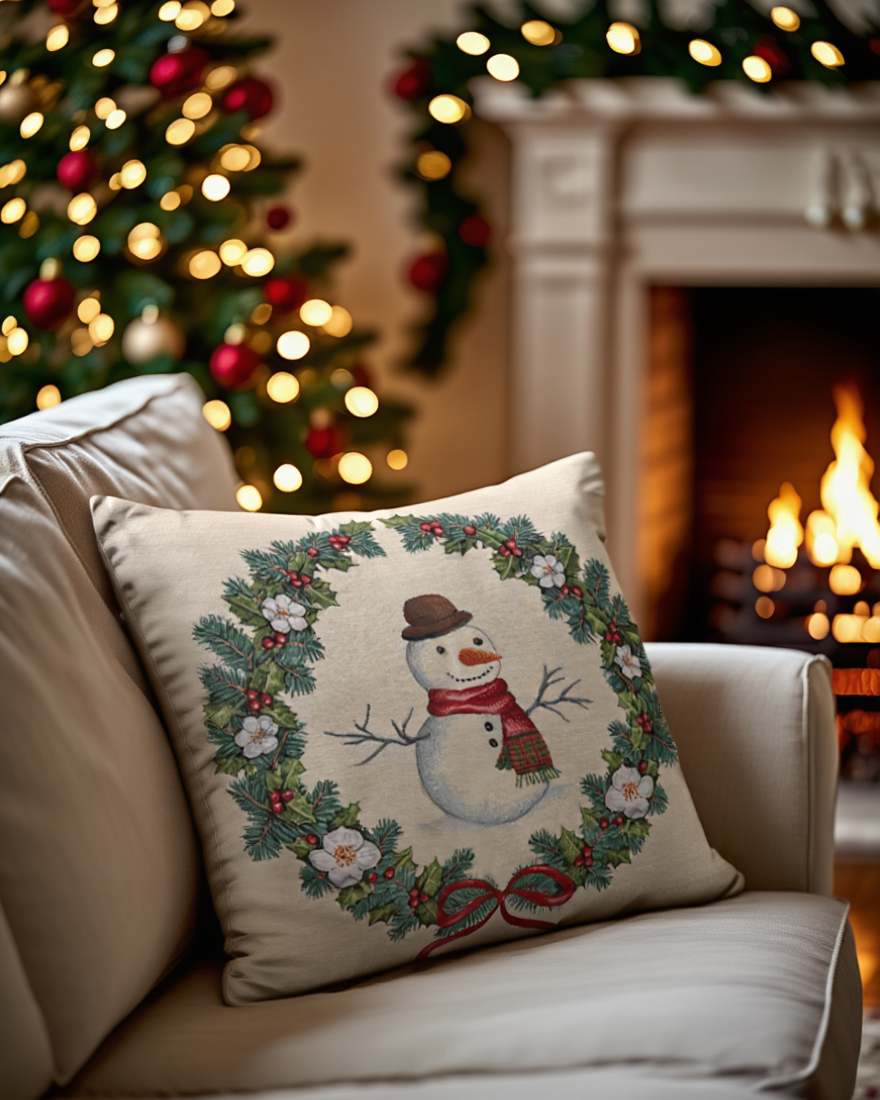 Këllëf jastëku dekorativ me motive Krishtlindjesh