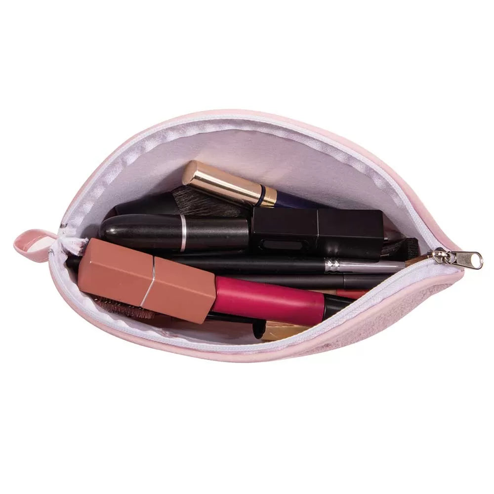 Çantë praktike prej materiali peshqiri në ngjyrë rozë, me zinxhir