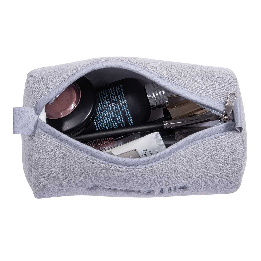 Çantë tualeti në formë kuti, prej peshqiri, ngjyrë gri