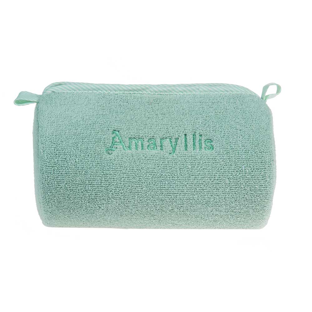 Çantë tualeti në formë kuti, prej peshqiri, ngjyrë jeshile