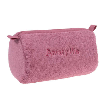 Çantë tualeti në formë kuti, prej peshqiri, ngjyrë rozë e errët