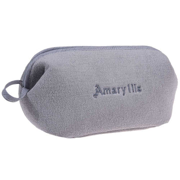 Çantë tualeti e madhe në ngjyrë gri, prej materiali peshqir