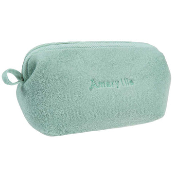 Çantë tualeti e madhe në ngjyrë jeshile, prej materiali peshqir