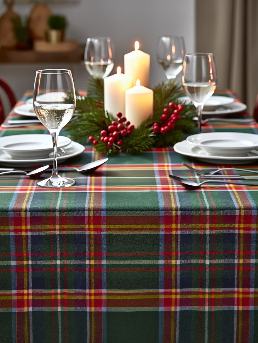 Mbulesë Tavoline Krishtlindjeje me kuadrate