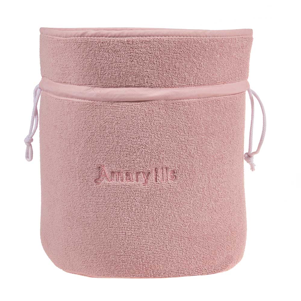 Çantë e madhe lloj “pouch” prej materiali peshqiri, në ngjyrë rozë