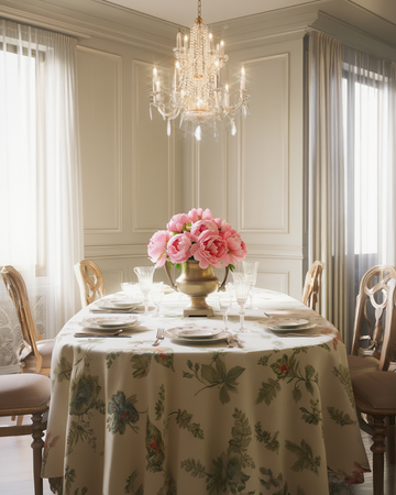 Mbulesë Tavoline Florale Blu