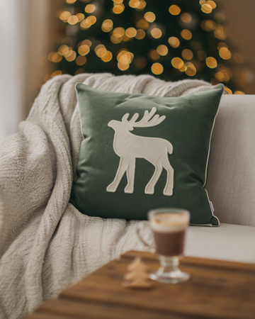 Jastëk dekorativ festiv me qëndisje dhe kordon