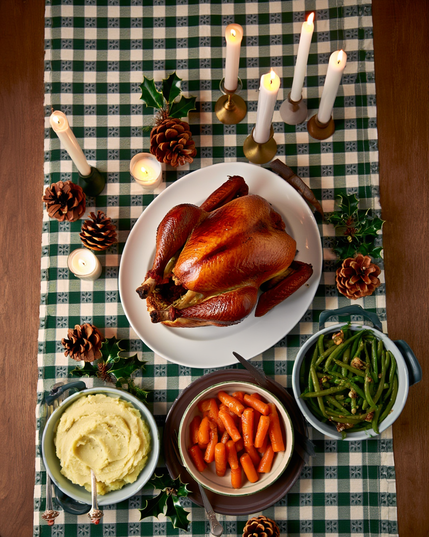 Mbulesë Tavoline Krishtlindjeje me kuadrate