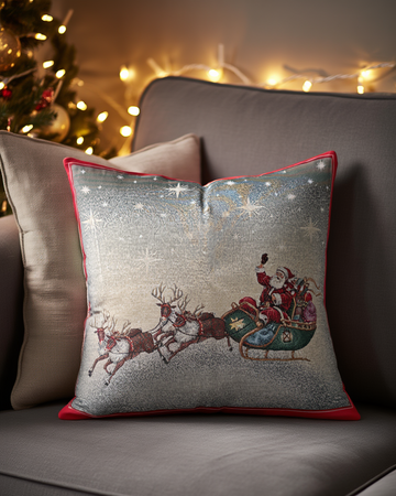 Këllëf jastëku dekorativ me motive Krishtlindjesh