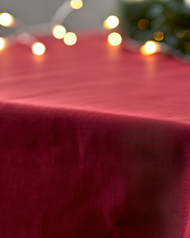 Mbulesë Tavoline Krishtlindjeje ngjyrë e kuqe