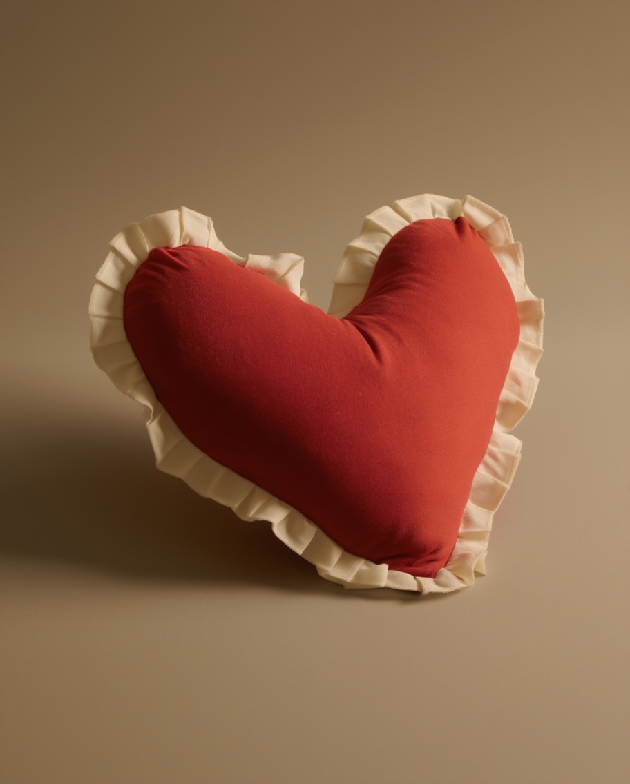 Jastëk dekorativ festiv në formë zemre