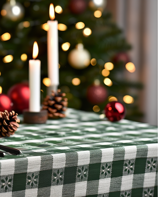 Mbulesë Tavoline Krishtlindjeje me kuadrate