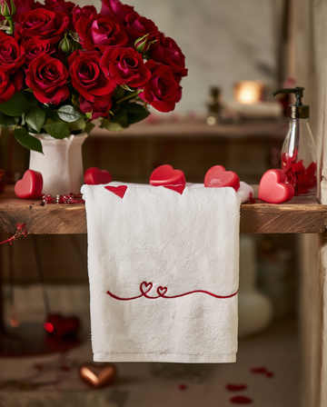 Peshqir Fytyre me Qëndisje Dekorative