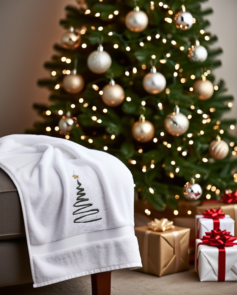 Peshqirë Krishtlindjeje pambuk me qendisje