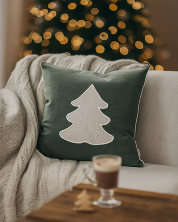 Jastëk dekorativ festiv me qëndisje dhe kordon