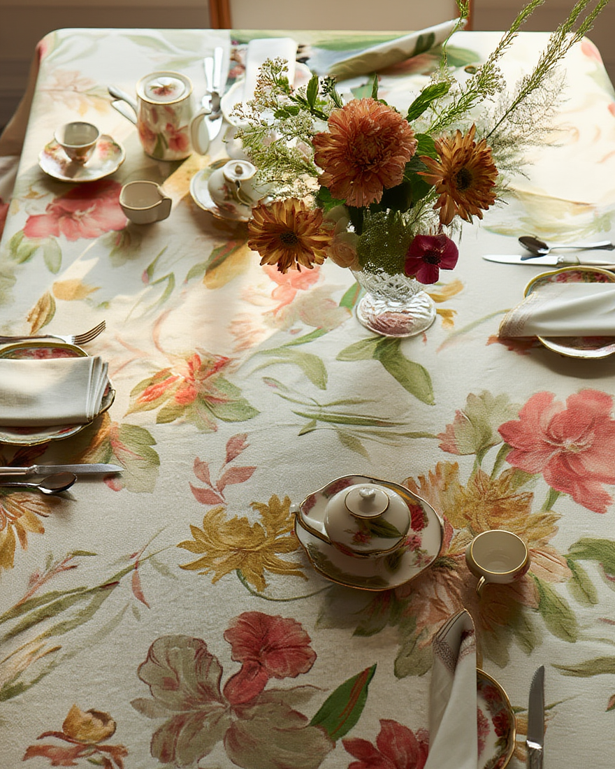 Mbulesë Tavoline me Motive Lulesh