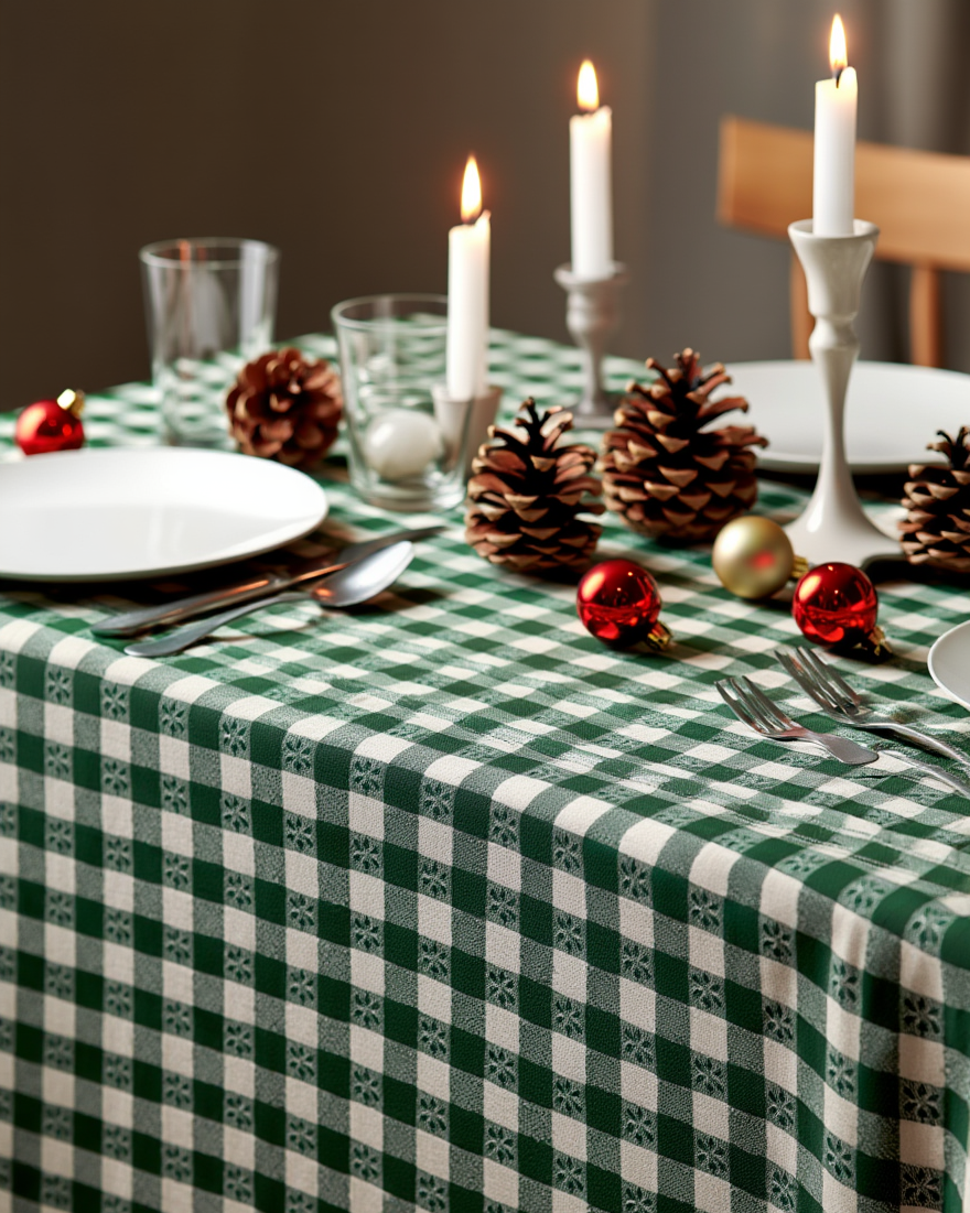 Mbulesë Tavoline Krishtlindjeje me kuadrate