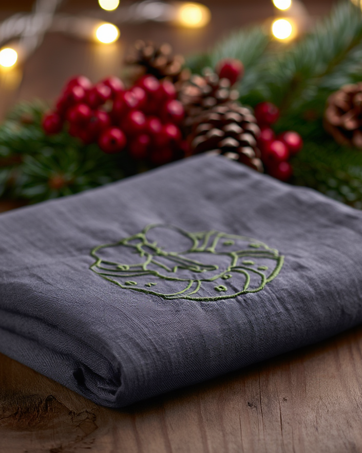 Pecetë dekori festive për kuzhinën 100% lino