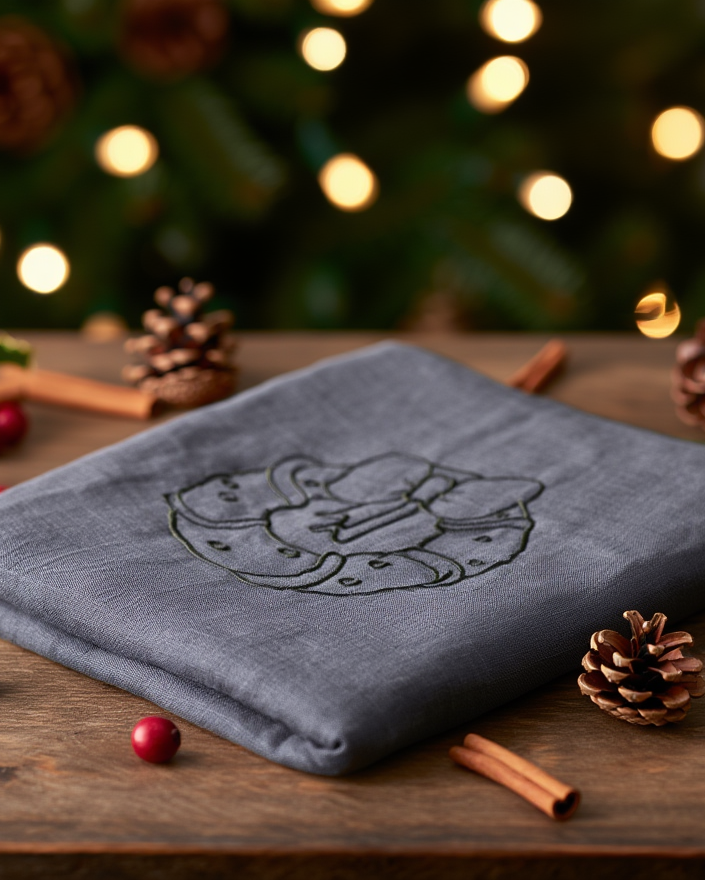 Pecetë dekori festive për kuzhinën 100% lino