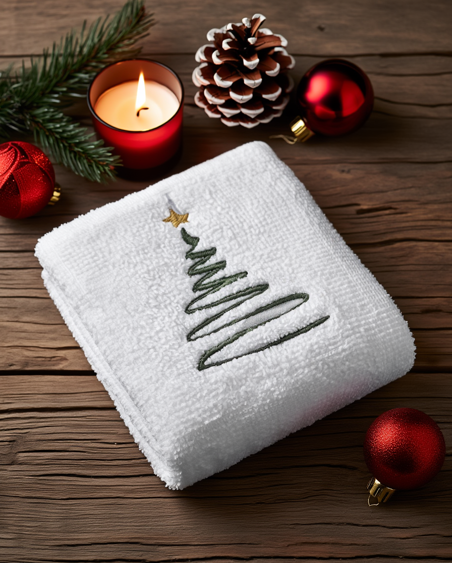 Peshqirë Krishtlindjeje pambuk me qendisje