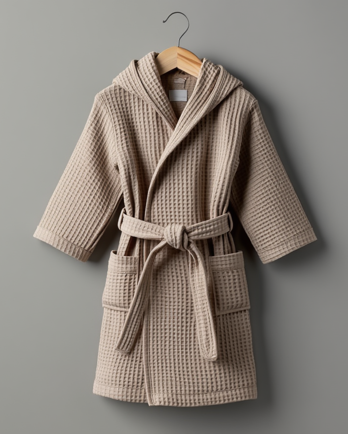 Robdishan për fëmijë pambuku me endje waffle