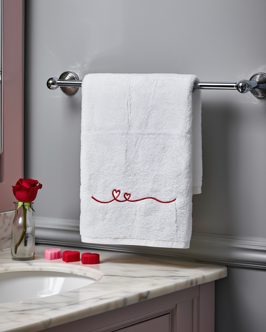 Peshqir Fytyre me Qëndisje Dekorative