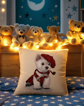 Këllëf Jastëku Dekorativ me Dizajn Qeni