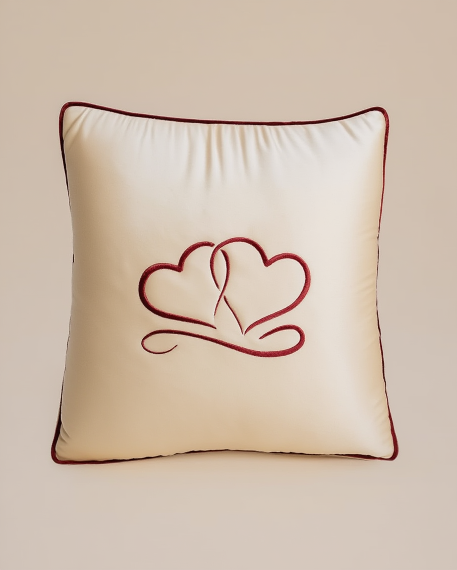 Jastëk dekorativ festiv velvet me qëndisje dhe kordon