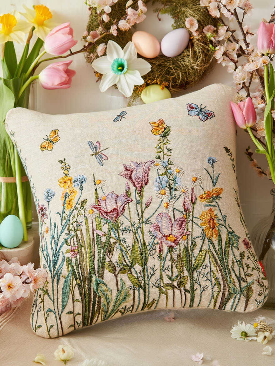 Këllëf jastëku dekorativ me Motive Lulesh