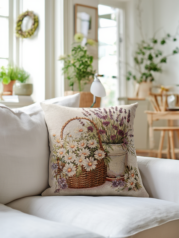 Këllëf jastëku dekorativ me Motive Lulesh